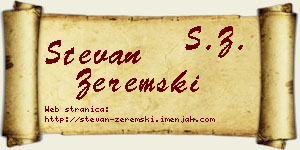 Stevan Zeremski vizit kartica